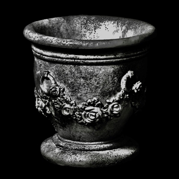 Urn - Garland Ring Fiberstone 10W/10H Dusted Black Fibreglass