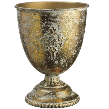 Urn - Crested Vintage Gold 12W/17H