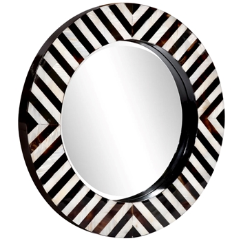 24W/24H - Mirror Julianna Black & White Horn & Shell Inlay