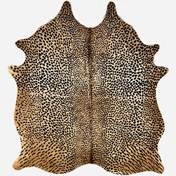 Hide - Leopard Spots Black Stamped on Honey 5x7FT