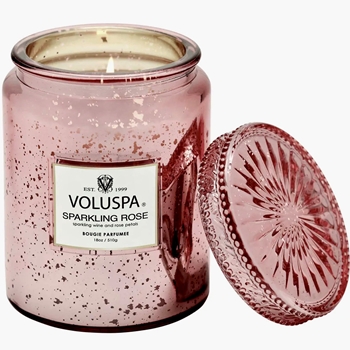 Voluspa - Vermeil Sparkling Rose Lidded Jar Candle 18oz  100HR