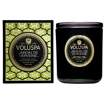 Voluspa - Maison Noir - Jardin de Verviene Lidded Black Glass Candle in Gift Box  9.5OZ, 60 Hour