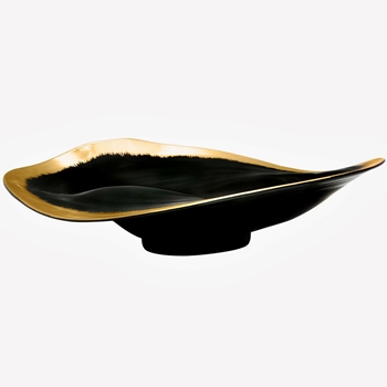 Bowl - Black & Gold Aquillera 18W/6H Ceramic