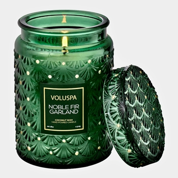 Voluspa - Noble Fir Garland Candle Lidded Jar 100HR 18OZ