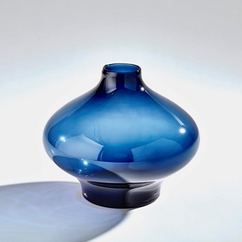Vase - Driblet Cobalt Glass Small 12x10in