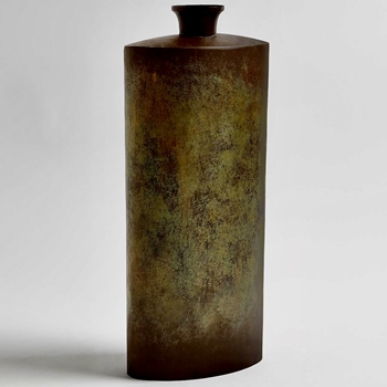 Vase - Canteen Bottle Bronze Tall 9W/4D/20H - Iron with Aged Bronze Finish