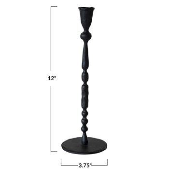 Candlestick - Forged Black Iron Taper 4x12in