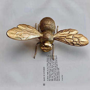 Figure - Bee Gold Resin 9x3x2in