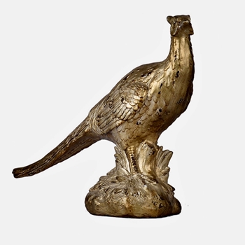 Figure - Pheasant Bird Gold Looking Up 20x7x15