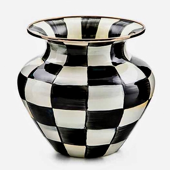 Courtly Check Vase Enamel 7.5in