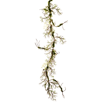 Moss - Vine Twig Branch With Micro Ferns Garland - 43inch PGM352-GR