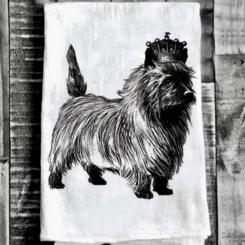 Tea Towel - Crowned Cairn Terrier Dog Flour Sack 27in SQ