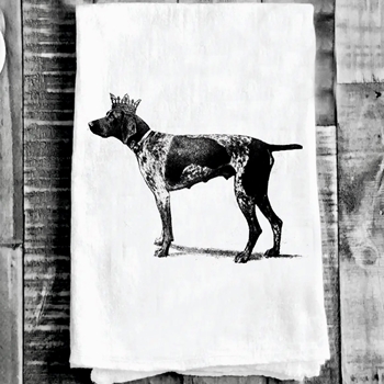 Tea Towel - Crowned German Pointer Dog Flour Sack 27in SQ