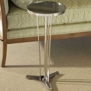 French Nickel Mirror Side Table
