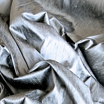 Dupioni Silk - Silver Fog,  54in, 100% Silk Hand Loomed. Dry Clean Only, Do not expose to sunlight.