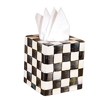 Courtly Check Tissue Box Cube 5in Cube