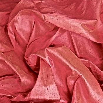 Dupioni Silk - Coral - 54in, 100% Hand Loomed Silk - India - Dry Clean Only, Do not expose to sunlight.
