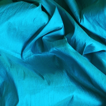 Dupioni Silk - Turquoise - 54in, 100% Hand Loomed Silk - India - Dry Clean Only, Do not expose to sunlight.