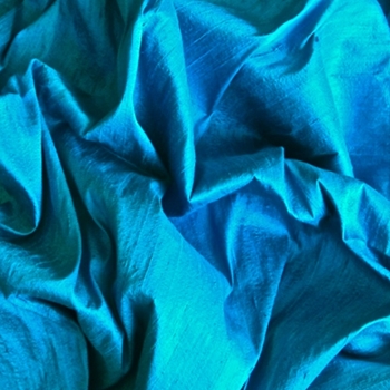 Dupioni Silk - Azure - 54in, 100% Hand Loomed Silk - India - Dry Clean Only, Do not expose to sunlight.