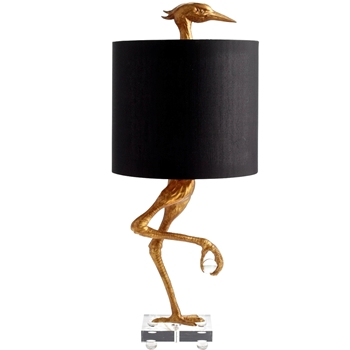 Lamp Table - Ibis Bird Black/Gold 14W/35H