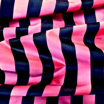 Silk Satin Taffeta Stripe - Pink Black 1.25 IN - 100% Silk, 54in, Vertical up the roll. Dry Clean Only, Do not expose to sunlight.