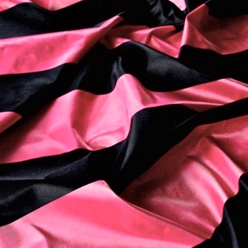 Silk Satin Taffeta Stripe - Pink Black 4.5 IN - 100% Silk, 54in, Vertical up the roll. Dry Clean Only, Do not expose to sunlight.
