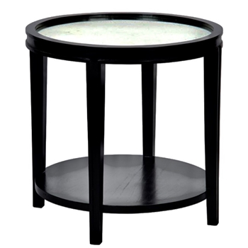 Accent Table - Imperial 26RND/26H Black/ANTQ Mirror Solid Mahogany