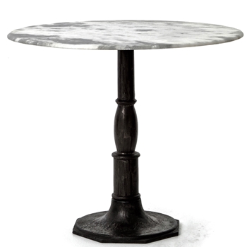 Bistro Table - Lucy - White Marble & Cast Iron 36RND/30H