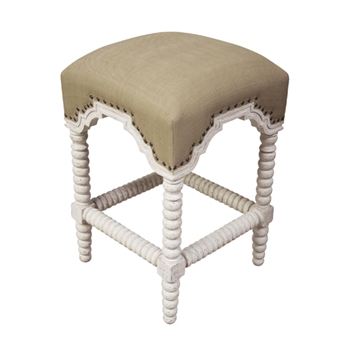 Bar Stool Abacus Counter - White Washed Mahogany 16W/16D/24H