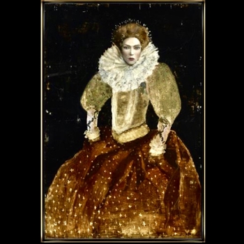 47W/71H Framed Giclee - Lady In Waiting - - Sarah Atkinson - Custom Canvas Sizes  - 24X36, 30X45, 36X54, 40X60, 47X71, 54X81 