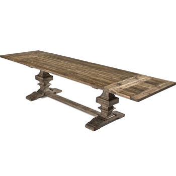 Dining Table Trestle Baldrick Ext 96W-132L/39W/30H Natural Pine - Please call for pricing.