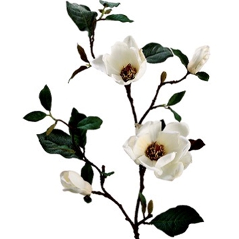 Magnolia - White 2Blooms 2 Buds 35in - GTM001-CR/WH