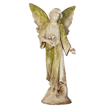 Statuary - Angel Flora 19W/28H White Moss