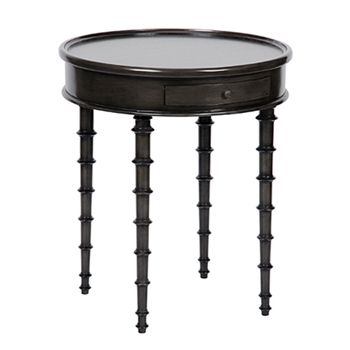 Accent Table - Beatrix Mahogany Hand Rubbed Black. 1 Drawer 25RND/28H