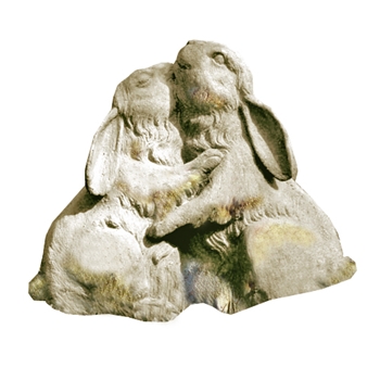 Statuary - Rabbit Hug 12W/10H White Moss 