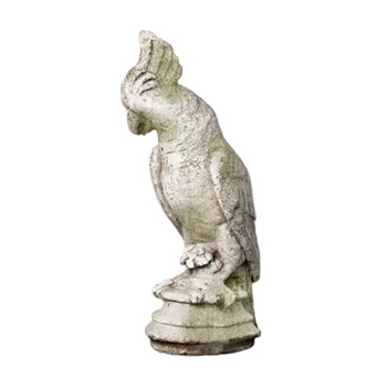 Statuary - Parrot Finial 9W/21H White Moss