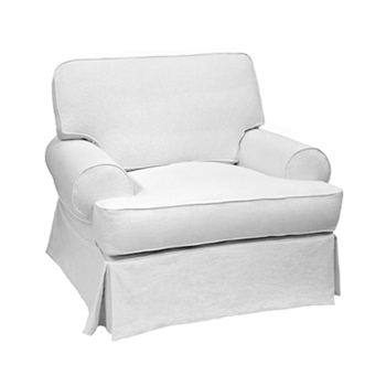 T-Back Chair 44W/41D/38H White Denim