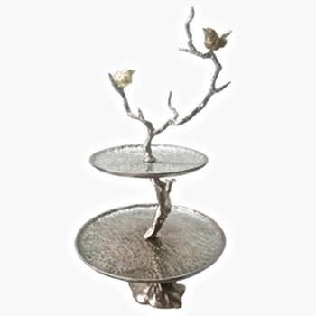 Tray Stand - Birds Branch Etagere  2Tier 13W/24H