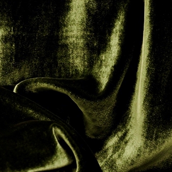 Silk Velvet - Iridescent Leaf Moss Green - 45IN, 18% Silk, 82% Rayon, Delicate Wash