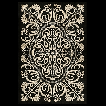 Floorcloth - Black & White Blackjack #39 30W/20L