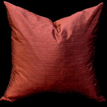 Silk Dupioni Rust Cushion 18SQ