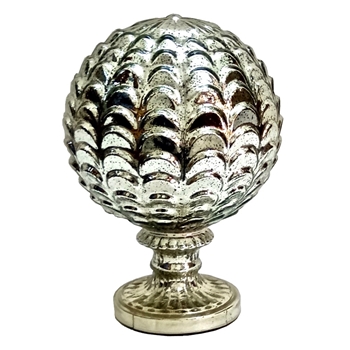 Finial - Artichoke Globe 9x12 Mercury Glass