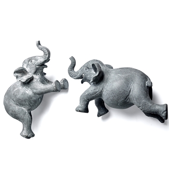 11W/6H Wall Sculpture - Elephant Flying Grey Wash - Sold individually