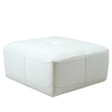 White Leather Cubix Ottoman