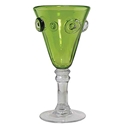 Buttoned Green Wine Goblet