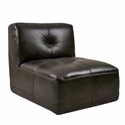 Chocolate Leather Cubix Armless