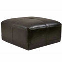 Chocolate Leather Cubix Ottoman