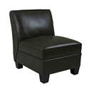 Daniel Chocolate Leather Armless Sectional