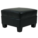 Daniel Black Leather Ottoman