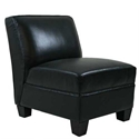 Daniel Black Leather Armless Sectional
